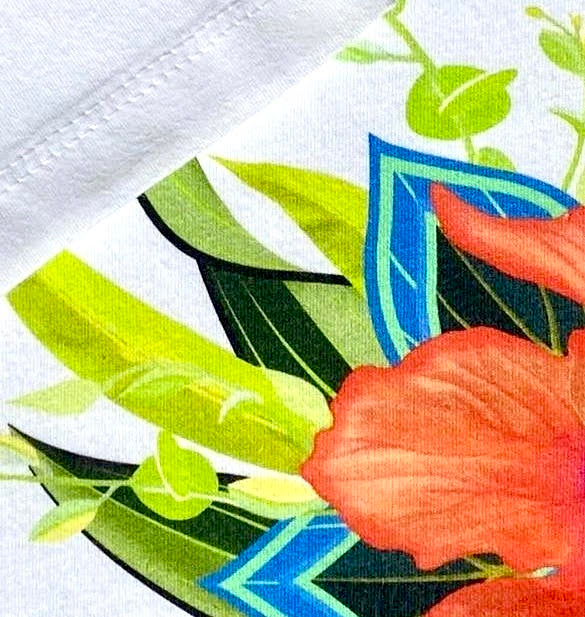 Graphic Tee, Cosmic Cutie Tee Shirt , Hibiscus Tee, White Graphic Tee, White Graphic T-Shirt, Slim Fit Tee, Fitted Tee, Short Sleeve Shirt, Women’s Shirt, Cotton T-Shirt, Cotton Tee Shirt, 100% cotton, Ringspun, Breathable Tee, Floral Graphic Tee, Flower Graphic Tee, Vintage Visionary Studio, VVS
