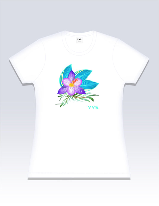 Graphic Tee, New Swim Tee Shirt , White Graphic Tee, White Graphic T-Shirt, Slim Fit Tee, Fitted Tee, Short Sleeve Shirt, Women’s Shirt, Cotton T-Shirt, Cotton Tee Shirt, 100% cotton, Ringspun, Breathable Tee, Floral Graphic Tee, Flower Graphic Tee, Vintage Visionary Studio, VVS
