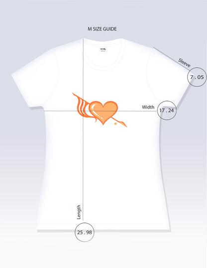 Graphic Tee, Orange Pineapple Sorbet Graphic Tee Shirt, Heart T-Shirt, Tee Shirt , Peach T-Shirt, White Graphic Tee, White Graphic T-Shirt, Slim Fit Tee, Fitted Tee, Short Sleeve Shirt, Women’s Shirt, Cotton T-Shirt, Cotton Tee Shirt, 100% cotton, Ringspun, Breathable Tee, Vintage Visionary Studio, VVS
