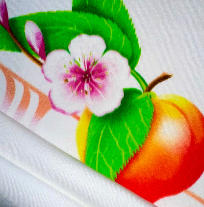 Graphic Tee, Sunset Peachy Graphic Tee Shirt, Tee Shirt , Peach T-Shirt, White Graphic Tee, White Graphic T-Shirt, Slim Fit Tee, Fitted Tee, Short Sleeve Shirt, Women’s Shirt, Cotton T-Shirt, Cotton Tee Shirt, 100% cotton, Ringspun, Breathable Tee, Vintage Visionary Studio, VVS
